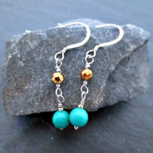 Turquoise and Hematite earrings