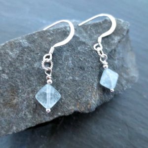 Aquamarine diamond earrings