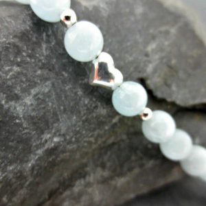 Aquamarine heart bracelet