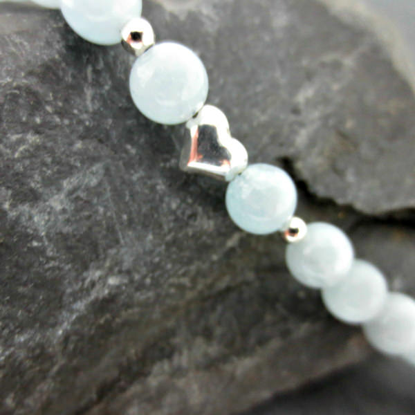 Aquamarine heart bracelet