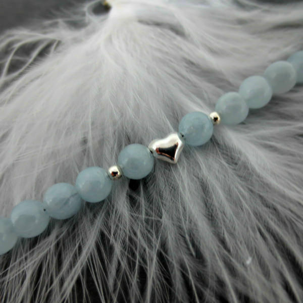 Aquamarine heart bracelet