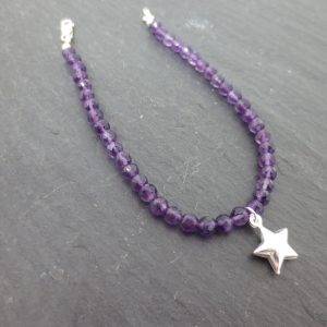 Amethyst star bracelet