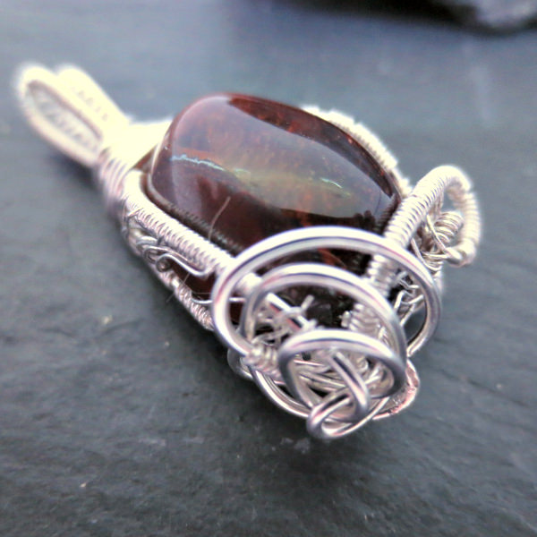 Loki sterling silver wire work pendant