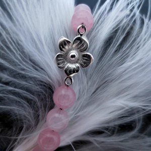 Rose Quartz flower bracelet