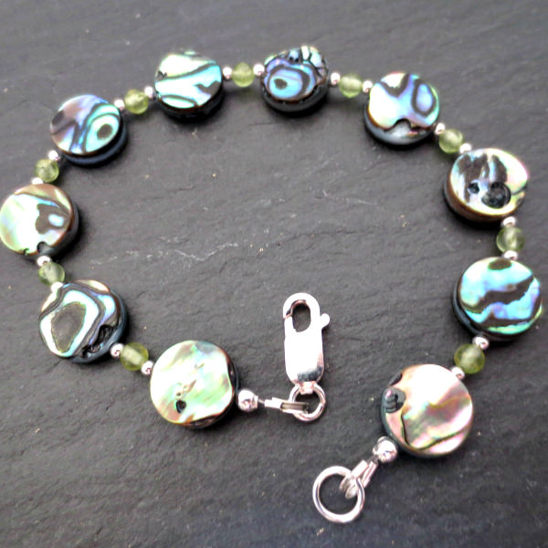 Abalone and Peridot bracelet