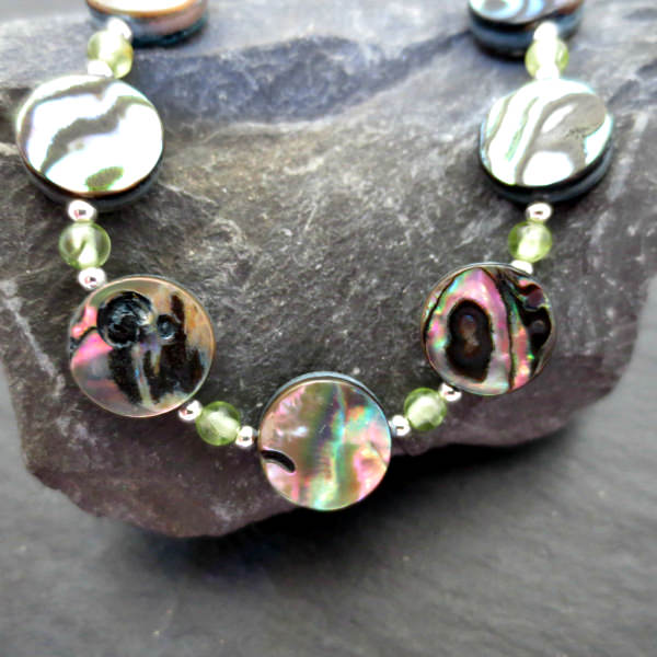 Abalone and Peridot bracelet