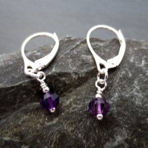 Amethyst faceted earrings