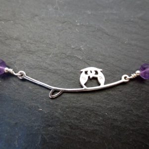 Amethyst owl necklace