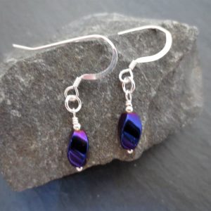 Purple Hematite earrings