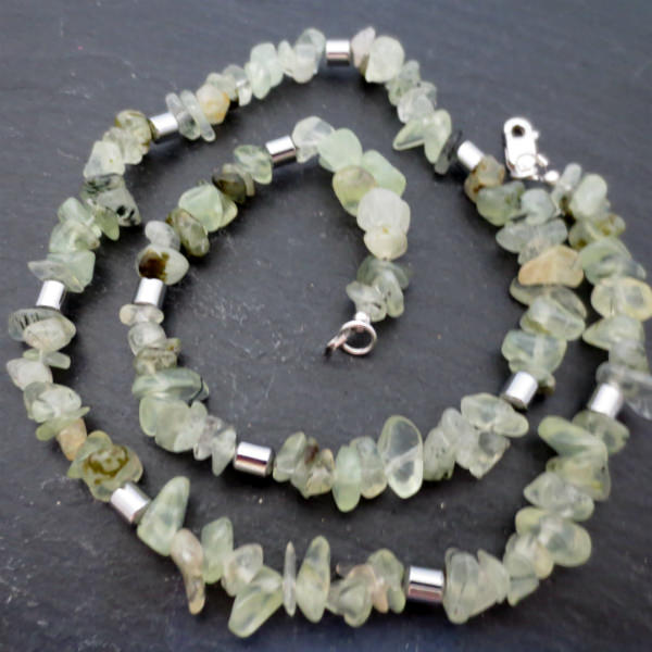 Prehnite chip necklace