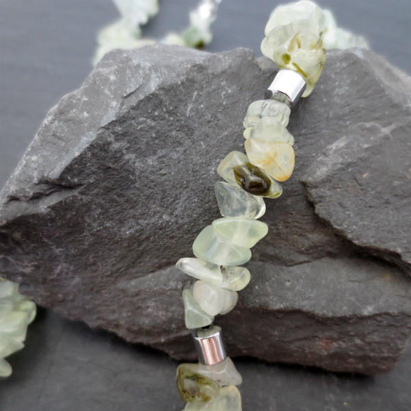 Prehnite chip necklace