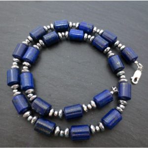 Lapis Lazuli tube necklace