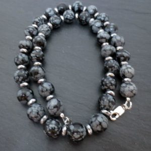 Snowflake Obsidian necklace