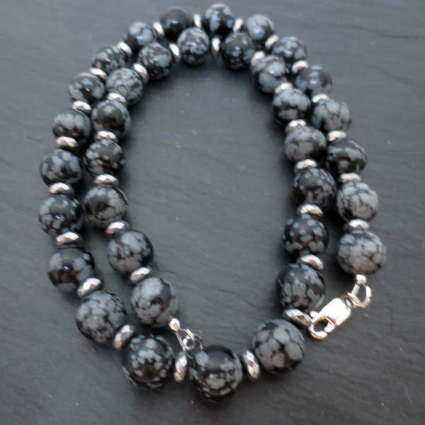 Snowflake Obsidian necklace
