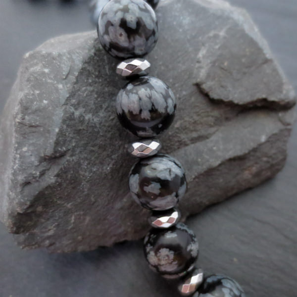 Snowflake Obsidian necklace