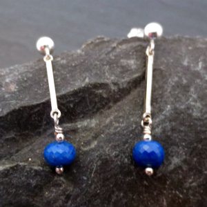 Lapis Lazuli bar earrings
