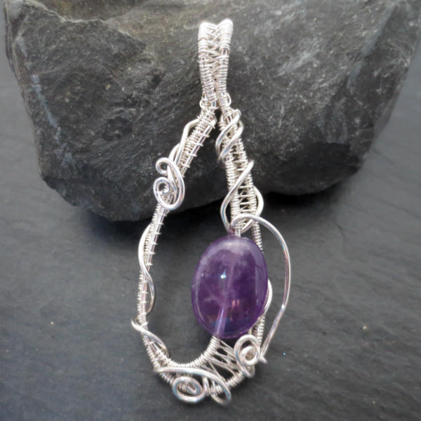 Amethyst pear pendant