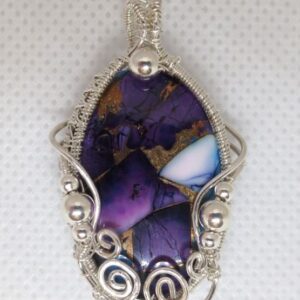 Ice Dahlia Pendant, sterling silver wirework