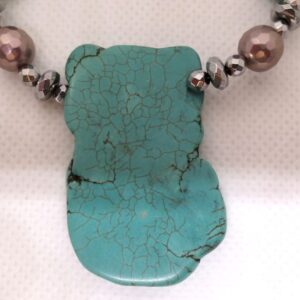 dyed howlite in turquoise colour sterling silver