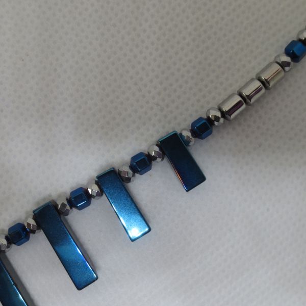 Blue Hematite Bar Necklace - Image 2